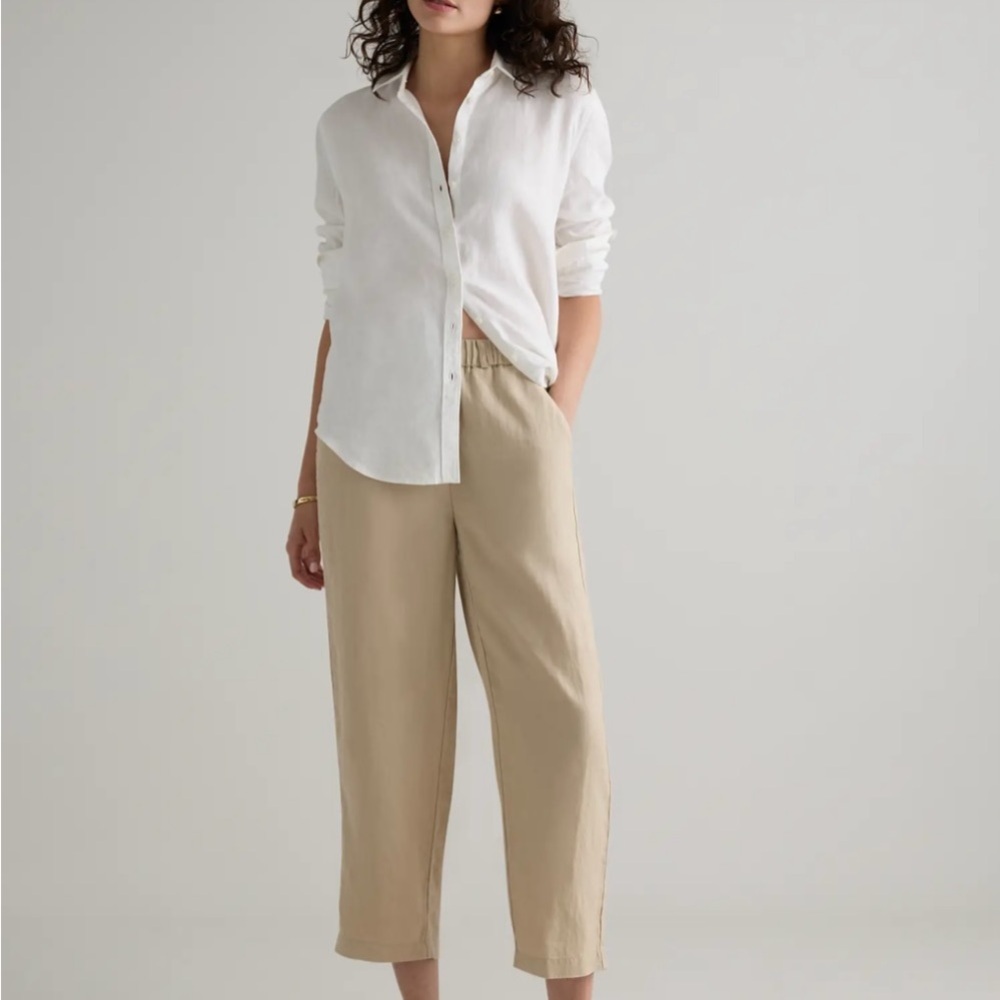 Quince 100% European Linen Pants Driftwood M